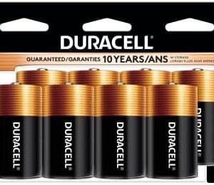 Duracell Coppertop D Batteries, 8 Count Pack, D Battery with Long-lasting Power, All-Purpose Alkaline D Battery for Household and Office Devices