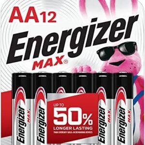 Energizer E91BW12EM AA Batteries (12 Count), Double A Max Alkaline Battery