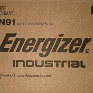 Energizer EN91 Industrial Alkaline Batteries, AA (Box of 144 Batteries) - Made in The USA or Singapore