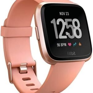 Fitbit Versa Smart Watch, Peach/Rose Gold Aluminium, One Size (S & L Bands Included), Heart Rate Monitor