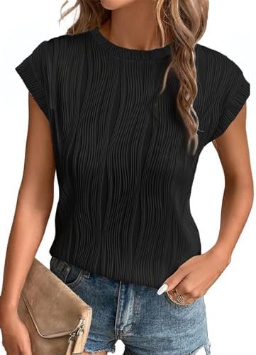 Heymiss Womens Summer Tops Short Sleeve Shirts Loose Casual Basic T-Shirt Blouses Crewneck S-2XL