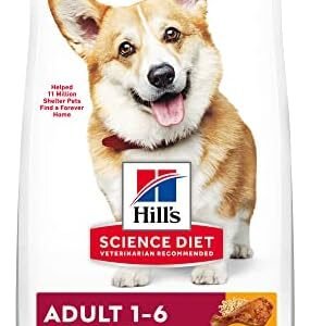 Hill's Science Diet Adult 1-6, Adult 1-6 Premium Nutrition, Small Kibble, Dry Dog Food, Chicken & Barley, 15 lb Bag