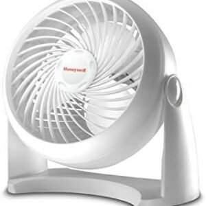 Honeywell HT-904 TurboForce Tabletop Air Circulator Fan, Small, White – Quiet Personal Fan for Home or Office, 3 Speeds and 90 Degree Pivoting Head