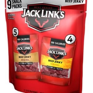 Jack Link's Beef Jerky Variety - Includes Original and Teriyaki Flavors, On the Go Snacks, 13g of Protein Per Serving, 9 Count of 1.25 Oz Bags (Pack of 1)