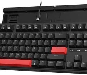Keychron C3 Pro QMK/VIA Custom Gaming Keyboard, Programmable 87 Keys Compact TKL Layout Gasket Mount, Red LED Backlight Wired Mechanical Keyboard with Brown Switches for Mac/Windows/Linux