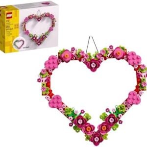 LEGO Heart Ornament Building Toy Kit, Heart Shaped Arrangement of Artificial Flowers, Great Gift for Loved Ones, Unique Arts & Crafts Activity for Kids, Girls and Boys Ages 9 and Up, 40638