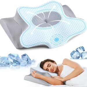 Memory Foam Pillows - Neck Support Pillow for Pain Relief, Ergonomic Cervical Pillow for Sleeping, Orthopedic Contour Bed Pillow for Side, Back & Stomach Sleepers (Blue)