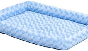 MidWest Homes for Pets Bolster Pet Bed, 18L-Inch Blue Bed w/ Comfortable Bolster | "Toy" Dog Breeds & Fits an 18-Inch Dog Crate | Easy Maintenance Machine Wash & Dry | 1-Year Warranty