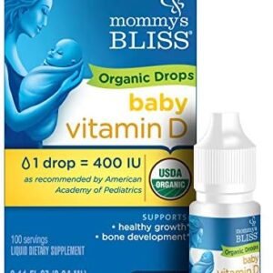 Mommy's Bliss Organic Baby Vitamin D Drops | Promotes Healthy Growth and Bone Development | Age Newborn+ | 0.11 Fl Oz (100 Servings)