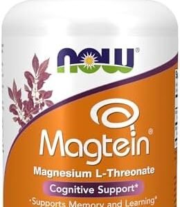 NOW Supplements, Magtein™ with patented form of Magnesium (Mg), Cognitive Support*, 90 Veg Capsules