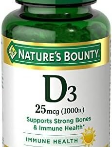 Nature's Bounty Vitamin D3 1000 IU Softgels, Immune Support, Promotes Healthy Bones, 350 Ct