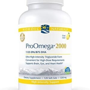 Nordic Naturals ProOmega 2000, Lemon Flavor - 120 Soft Gels - 2150 mg Omega-3 - Ultra High-Potency Fish Oil - EPA & DHA - Promotes Brain, Eye, Heart, & Immune Health - Non-GMO - 60 Servings