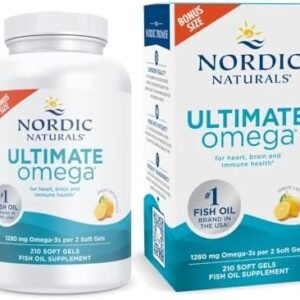 Nordic Naturals Ultimate Omega, Lemon Flavor - 210 Soft Gels - 1280 mg Omega-3 - High-Potency Omega-3 Fish Oil with EPA & DHA - Promotes Brain & Heart Health - Non-GMO - 105 Servings