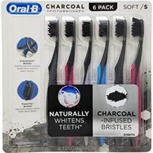Oral-B Charcoal Toothbrush, Soft (Pack of 6)