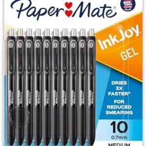 Paper Mate InkJoy Pens, Gel Pens, Medium Point (0.7 mm), Black, 10 Count