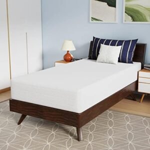 PayLessHere 10 Inch Bamboo Charcoal Gel Memory Foam Mattress CertiPUR-US Certified Removable Soft Cover Twin mattresses for Bed frame, Bunk Bed, Trundle, Daybed,White