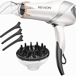 REVLON Infrared Hair Dryer | 1875 Watts of Maximum Shine, Softness and Control, (White)