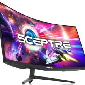 Sceptre 34-Inch Curved Ultrawide WQHD Monitor 3440 x 1440 R1500 up to 165Hz DisplayPort x2 99% sRGB 1ms Picture by Picture, Machine Black (C345B-QUT168)