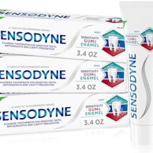 Sensodyne Toothpaste Sensitivity Gum and Enamel, Triple Protection, Refreshing Fluoride Toothpaste, Mint Flavor - 3.4 Ounces x 3