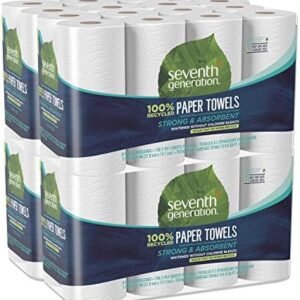 Seventh Generation 100% Recycled Paper Towels, 2-ply, 8 Count, Pack of 4