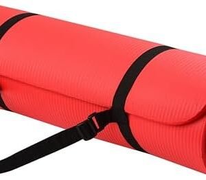 Signature Fitness Extra Thick High Density Anti-Tear Exercise Yoga Mat with Carrying Strap