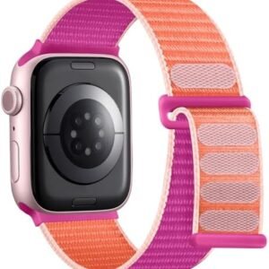 Soft And Breathable Sport Nylon Loop Strap Compatible with Apple Watch Bands 38MM 40MM 41MM 42MM 44MM 45MM 49MM, Women Men Adjustable Straps for IWatch Series SE 9/8/7/6/5/4/3/2/1 Ultra