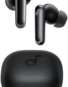 Soundcore P40i by Anker, Noise Cancelling Wireless Earbuds, Adaptive Noise Cancelling to Environments, Heavy Bass, 60H Playtime, 2-in-1 Case and Phone Stand, IPX5, Wireless Charging, Bluetooth 5.3