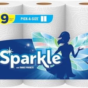 Sparkle Pick-A-Size Paper Towels, 3 Triple Rolls = 9 Regular Rolls, Everyday Value Paper Towel With Full And Half Sheets