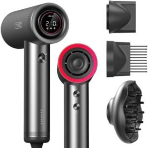 TYMO Hair Dryer with Diffuser for Curly Hair, 1500W Professional High Speed Ionic Blow Dryer with Comb, 110,000RPM Fast Dry, 4 Temps & 3 Speeds, with 8 Ft Cord
