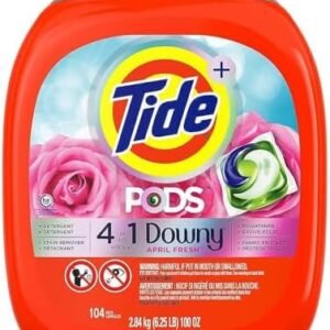 Tide PODS, Liquid Laundry Detergent Pacs, April Fresh, 104-count