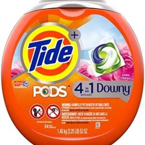 Tide Pods Plus Downy He Turbo Laundry Detergent Pacs, April Fresh, 54 Count