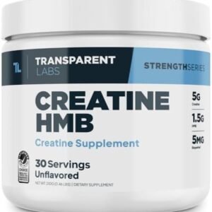 Transparent Labs Creatine HMB - Creatine Monohydrate Powder with HMB for Muscle Growth, Increased Strength, Enhanced Energy Output, and Improved Athletic Performance - 30 Servings, Unflavored