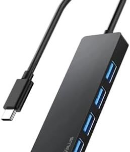 USB C Hub, 4 Ports USB 3.0 Hub Splitter with 5Gbps Data Transfer, USB C Splitter for Type C MacBook, Mac Pro, iMac, Surface, XPS, Flash Drive, Mobile HDD