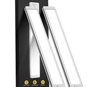 Under Cabinet Lights,40 LED Rechargeable Battery Operated Motion Sensor Light Indoor, 2 Pack Magnetic Dimmable Closet Lights, Wireless Under Counter Lights for Kitchen, Stairs
