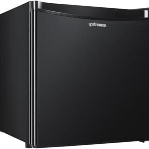 Upstreman 1.7 Cu.ft Mini Fridge with Freezer, Adjustable Thermostat, Energy Saving, Low Noise, Single Door Compact Refrigerator for Dorm, Office, Bedroom, Black-FR17