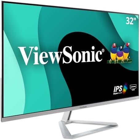ViewSonic VX3276-MHD 32 Inch 1080p Widescreen IPS Monitor with Ultra-Thin Bezels, Screen Split Capability HDMI and DisplayPort