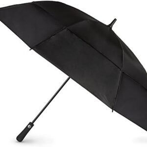 totes Automatic Open Extra Large Vented Canopy Golf Stick Umbrella, Black