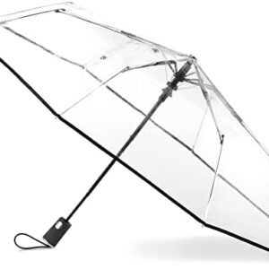 totes Clear Canopy Automatic Open Foldable Umbrella